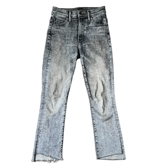 MOTHER Denim The Insider Crop Step Fray Jeans Wash Train Stops Size 24 - Picture 4 of 16